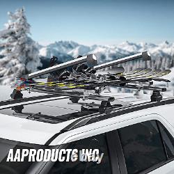 33'' Aluminum Universal Ski Roof Rack Fits 6 Pairs Skis or 4 Snowboards, Ski Roo