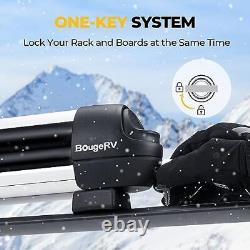 Lockable T Slot Ski & Snowboard Racks for Car Roof, Extender Ski Snowboard
